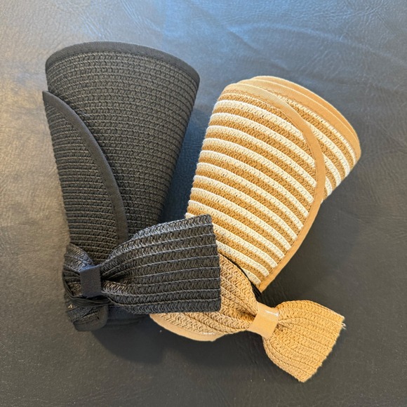 Wide Brim Sun Visor Women's Summer Beach Golf Hat Roll Up UPF Travel - Picture 4 of 4